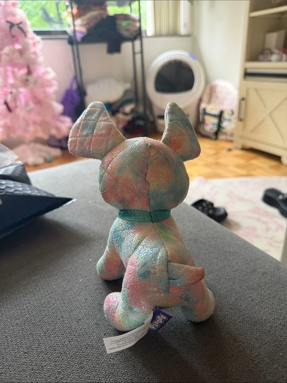 Plush Small Dog Stuffed Animal - Pastel Multicolor